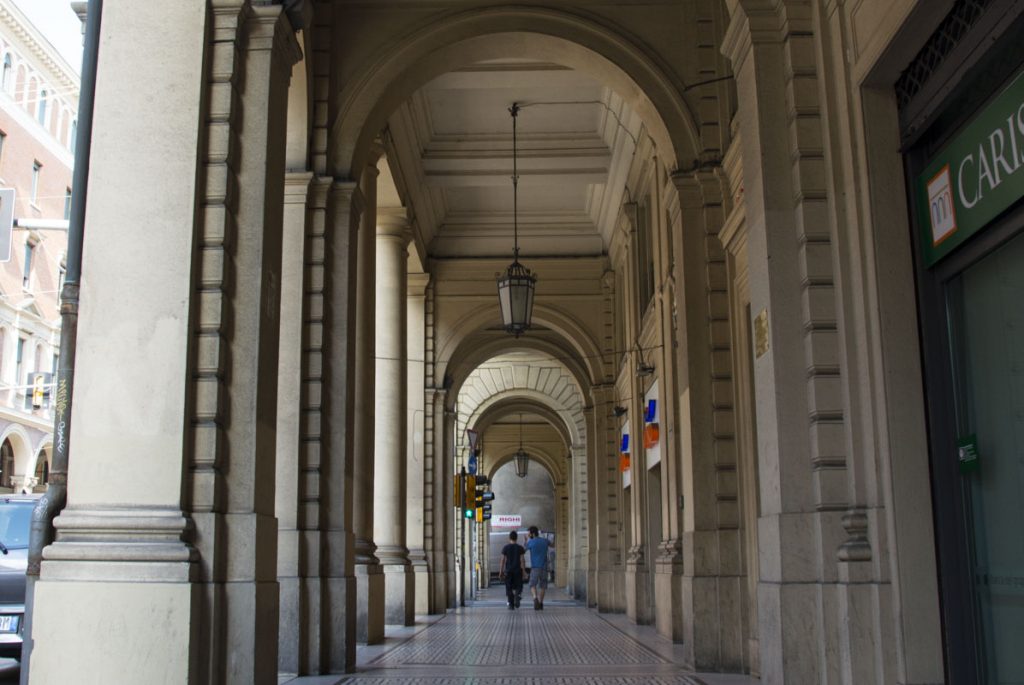 Never worry about a rainy day. The arcades of Bologna...