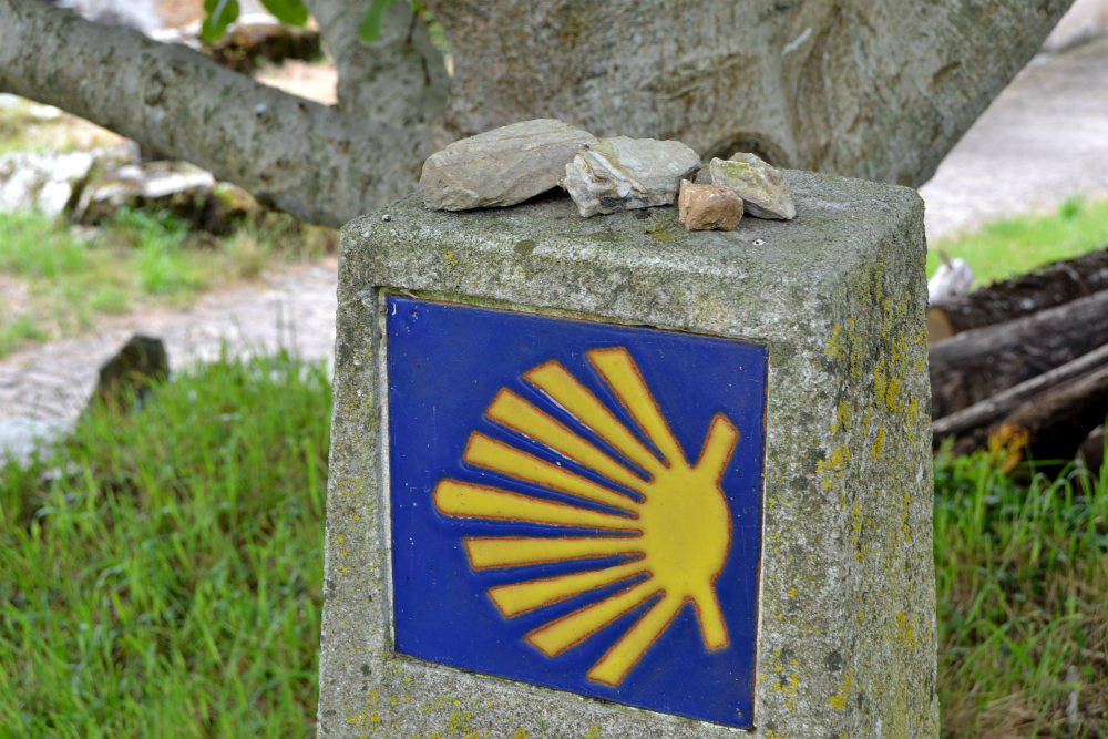 The symbol of the shell will lead you all the way to Santiago