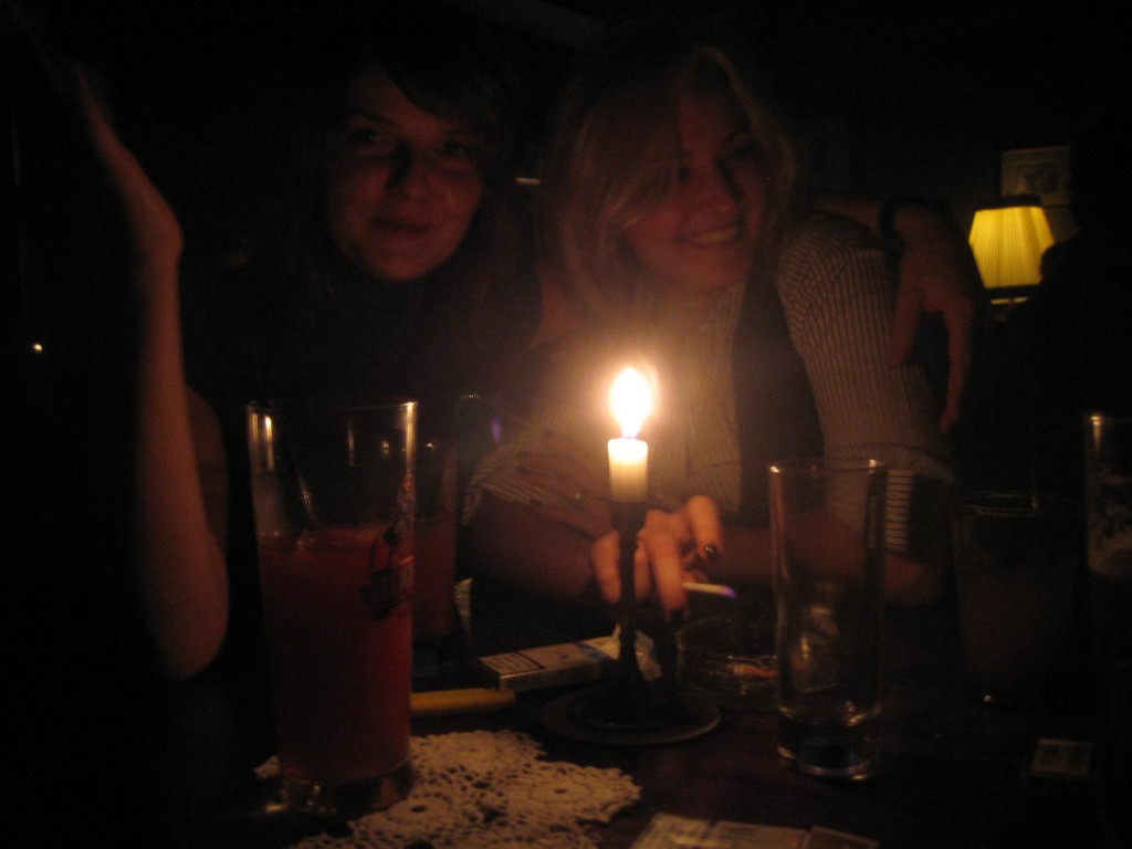 Getting cosy by candlelight