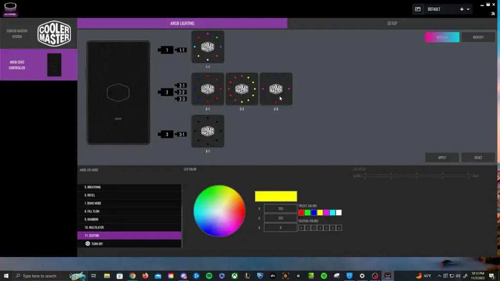 Masterliquid 360 Atmos ARGB Controller Box Software Control