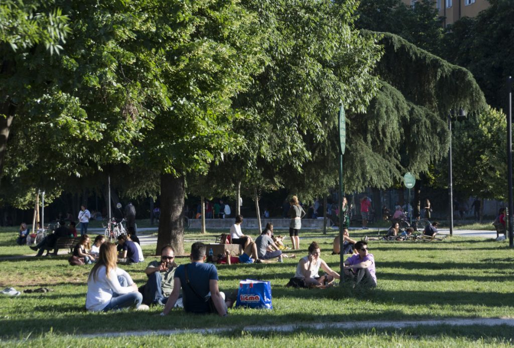 Locals in a laid back vibe at September 11 Park.